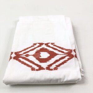 Williams Sonoma Sarez Ikat Oversized Sham Coral Red 42" X 25" 100% Egyptian Cott